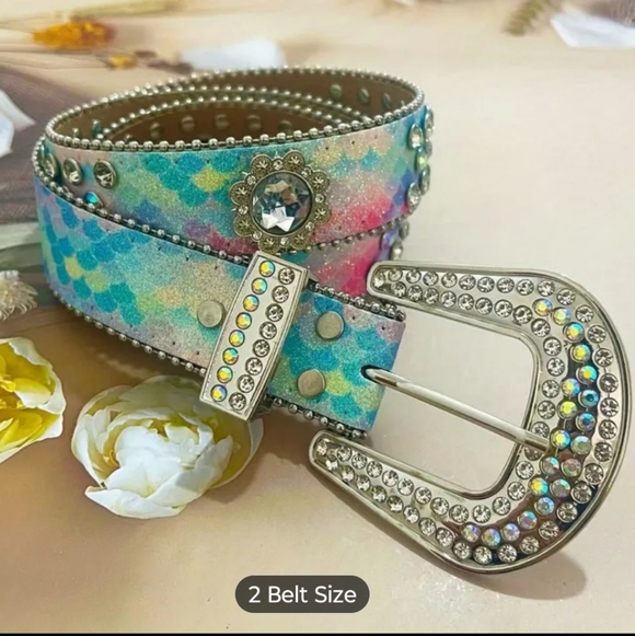 Colorful Rhinestone Embellished Belt - Picture 3 of 7